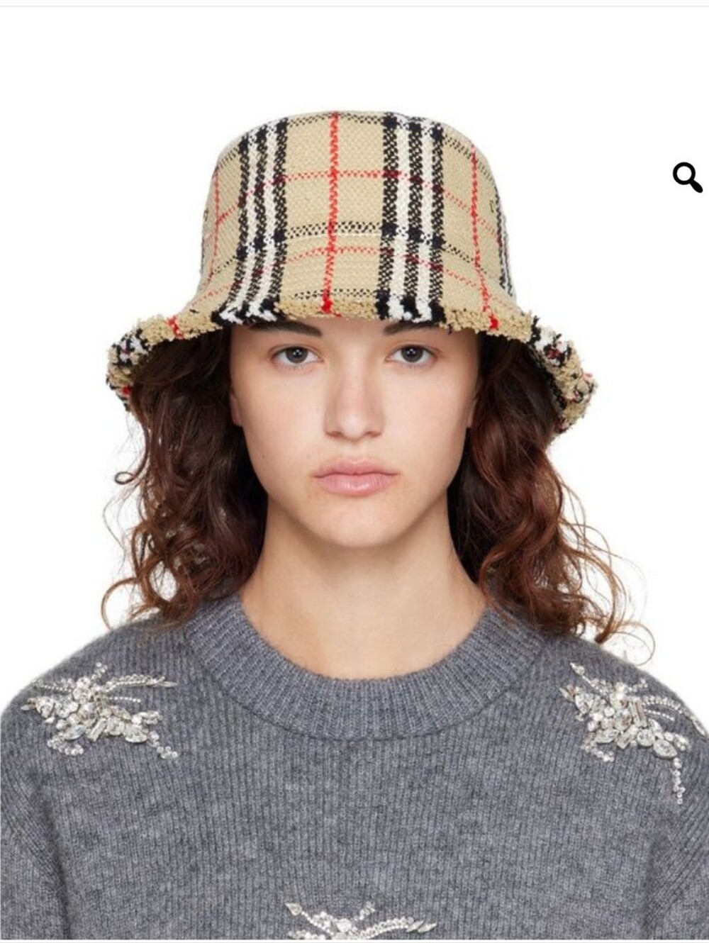 Burberry NWTs Vintage Check Bouclé Bucket Hat